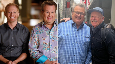 Modern Family stars Jesse Tyler Ferguson and Eric Stonestreet reunite in New York.