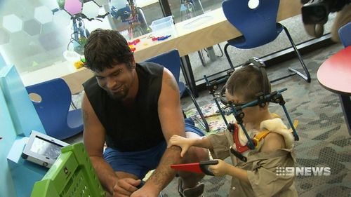 The little boy is back to being his happy, playful self after having to fight for his life in hospital. (9NEWS)