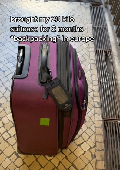 Woman backpacking luggage mistake