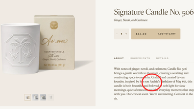 Prince Archie and Princess Lilibet's royal titles have now disappeared from the two candles sold on the As ever site ahead of Mother's Day.