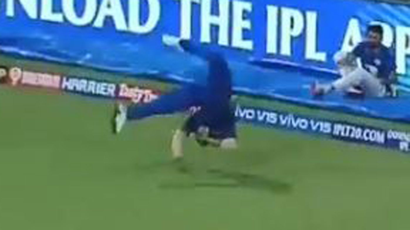 Kieron Pollard takes stunning outfield catch in IPL, ending with somersault