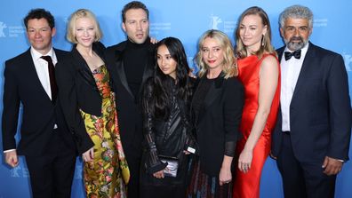 Actors, Dominic West, from left, co-creator, executive producer and actress, Cate Blanchett, Jai Courtney, Soraya Heidari, Asher Keddie, Yvonne Strahovski and Burhan Zangana, attend the Berlinale Series Premiere for the film, "Stateless," during the 2020 Berlinale Film Festival in Berlin, Germany, Wednesday, Feb. 26, 2020