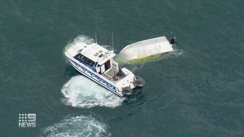 Aerial view of the boating accident at Bulli in 2021.