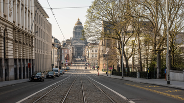 The empty streets of Brussels
