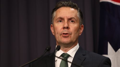 Minister for Health and Aged Care Mark Butler and Chief Medical Officer Paul Kelly provide a COVID-19 update at Parliament House in Canberra on November 15, 2022.  Photo: Dominic Lorrimer