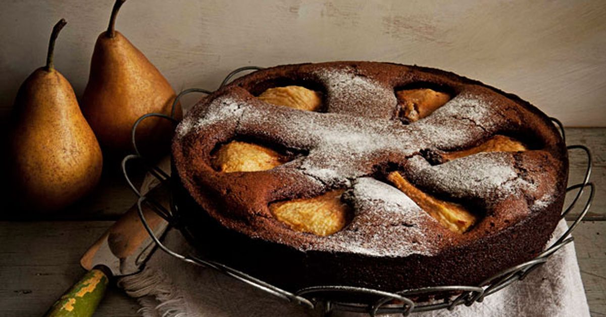 Flourless chocolate cake with pear, macadamia and creme chantilly - 9Kitchen
