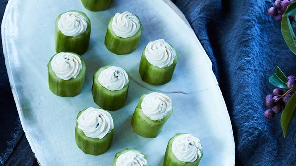 Mark Best's cucumber with cream cheese and miso bites recipe