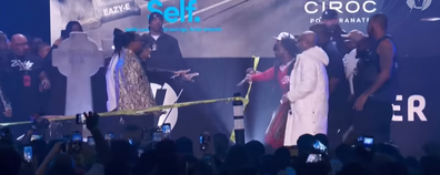 Fight breaks out between Bone Thugs-N-Harmony and Three 6 Mafia during Verzuz battle.