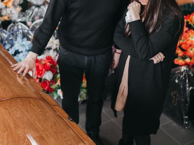 Couple at funeral