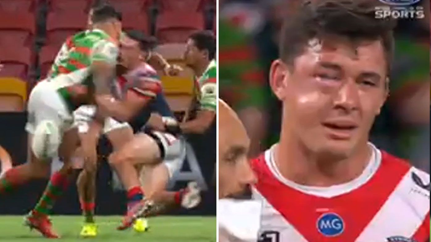 Latrell Mitchell was sent to the bin for clobbering Joey Manu.