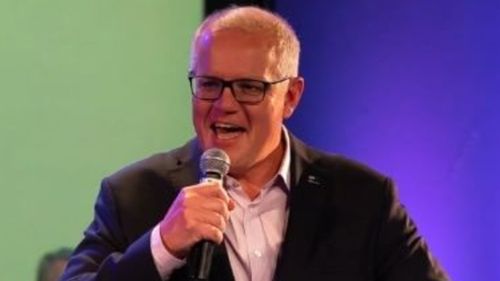 Scott Morrison speaking at Victory Life Centre in Perth.