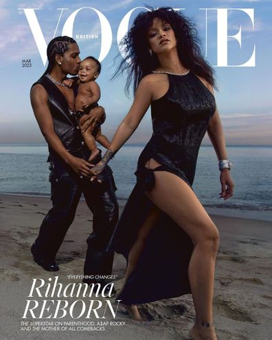 Rihanna, ASAP Rocky and their son's British Vogue March cover shoot.