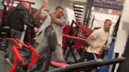 The fight broke out at the Ab Salute Gym in Essex.