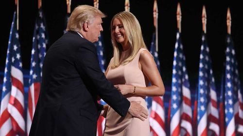 Donald Trump and his daughter Ivanka at the RNC. (AP)