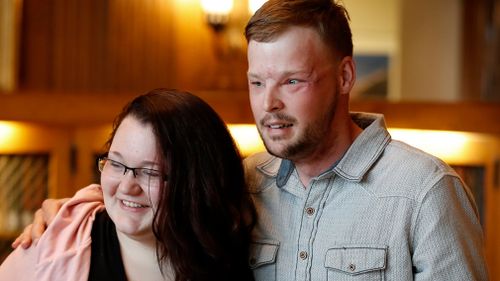 Lilly Ross talks with Andy Sandness. (AAP)