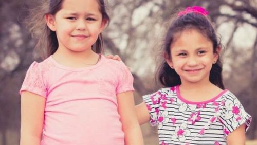 Rihanna Ward, 9, (left) was uninjured in the shooting that left her sister Emily (8) in surgery. (Image: Luz Bella Photography and SBG San Antonio)