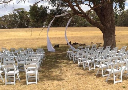The wedding set-up before the fires approached. (Ennis Cehic)