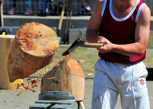 Wood chopping is a big attraction at the show. (AAP)