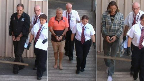 Steven Sheriff, Reginald Roberts and Bill Mayne faced an Adelaide court today. (9NEWS)