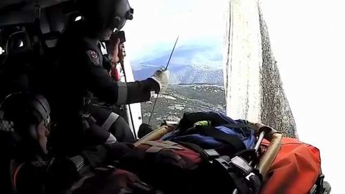 A death-defying rescue was performed after a climber fell eight metres while trying to scale an Australian peak.The woman, in her 40s, was at Mount Buffalo in Victoria's High Country when her gear failed, sending her plunging around two storeys on to a rock ledge.