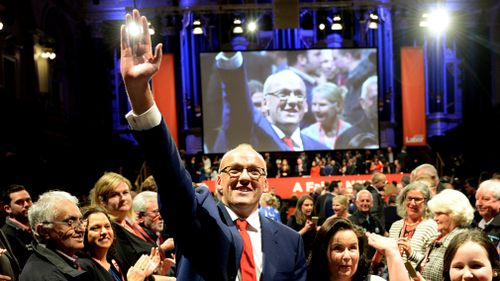 Luke Foley during the NSW State Labor Conference at Sydney Town Hall. (AAP)