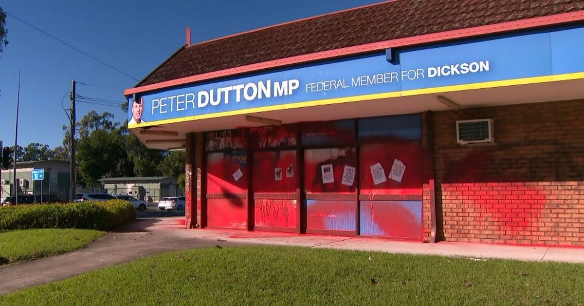 Peter Dutton: Woman charged after opposition leader's office vandalised