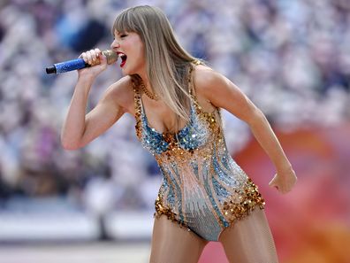 Taylor Swift performs on stage during The Eras Tour at Wembley Stadium on June 21, 2024 in London, England.
