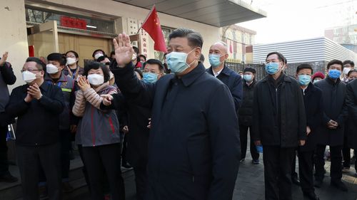 President Xi Jinping has made a rare public appearance at a hospital in Beijing.