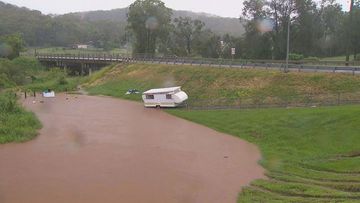 Floodwaters in the Gold Coast hinterland.