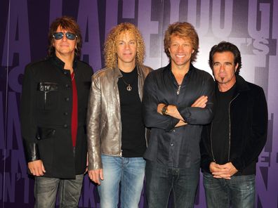 Richie Sambora, David Bryan, Jon Bon Jovi and Tico Torres attend the photocall to open exhibition celebrating 25 years of Bon Jovi on June 7, 2010 in London, England.