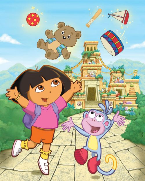 In this drawing, supplied by Nick Jr, the animated, seven-year-old heroine of "Dora the Explorer," enjoys an adventure with her friend 
 Boots in an episode of the children's television show.  (AP)