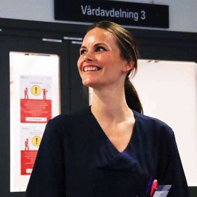 Princess Sofia of Sweden volunteered a Sophiahemmet, a private hospital in Stockholm during the coronavirus pandemic in 2020.