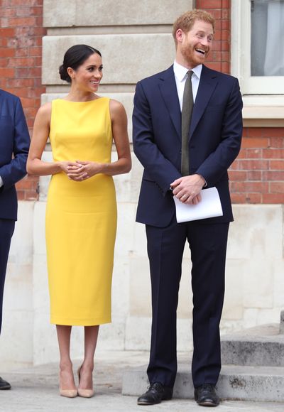 Duchess of Sussex Meghan Markle in&nbsp;Brandon Maxwell at the 'Your Commonwealth' Youth Challenge Reception, London, July, 2018
