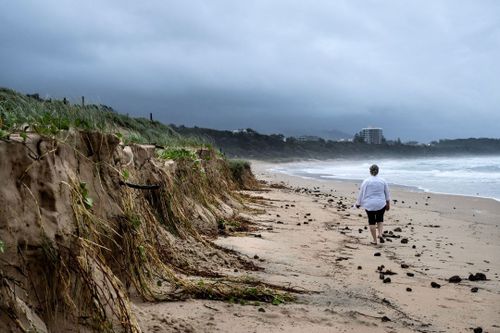 Beach erosion at Park Beach, due to recent weather. Coffs Harbour. March 8, 2025. Photo: Louise Kennerley
