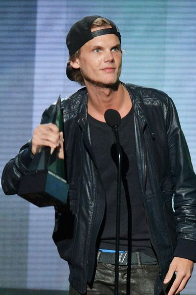 Avicii onstage during the 2013 American Music Awards at Nokia Theatre L.A. Live on November 24, 2013 in Los Angeles, California.