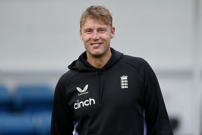 LONDON, ENGLAND - SEPTEMBER 04: England coach Andrew Flintoff during a nets session at The Kia Oval on September 04, 2024 in London, England.  (Photo by Gareth Copley/Getty Images)