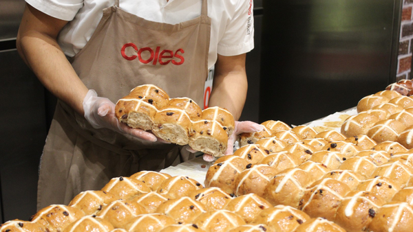 Coles hot cross buns
