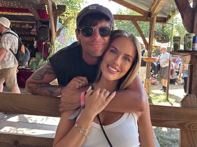 Louis Tomlinson and Lottie Tomlinson at Glastonbury 2025