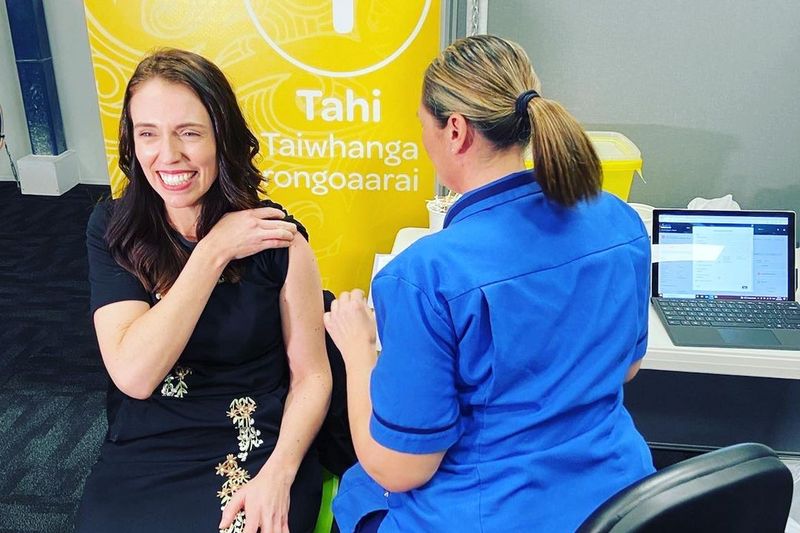 Jacinda Ardern gets her second COVID-19 vaccination