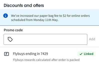 Coles Bags charge a notice fee
