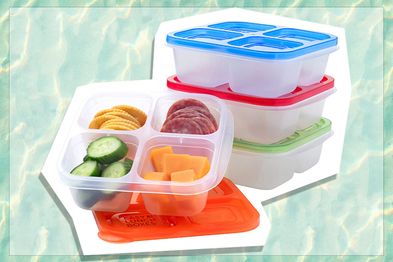 9PR: EasyLunchboxes Bento Snack Boxes Reusable four Compartment Food Containers