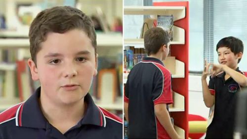 Canberra boy who learned sign language to help deaf friend recognised with award