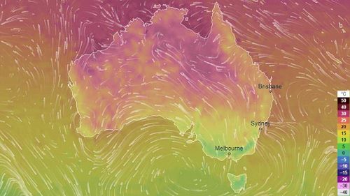 Parts of Australia's eastern states are set for a string of cooler-temperature days over the weekend as rain and clouds passes over.