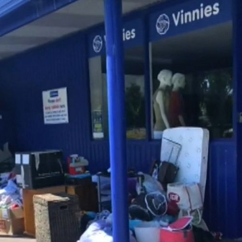 Dirty clothes, toys and household waste are just some of the items of trash left littered outside multiple Vinnies stores across Adelaide over the festive period.