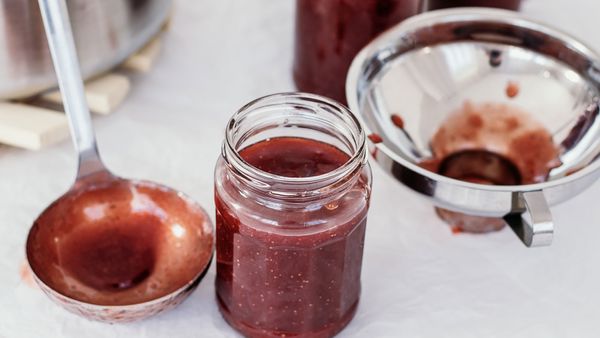 Rhubarb and strawberry jam