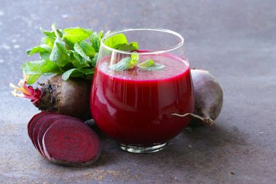 <strong>...a glass of beetroot juice.</strong>