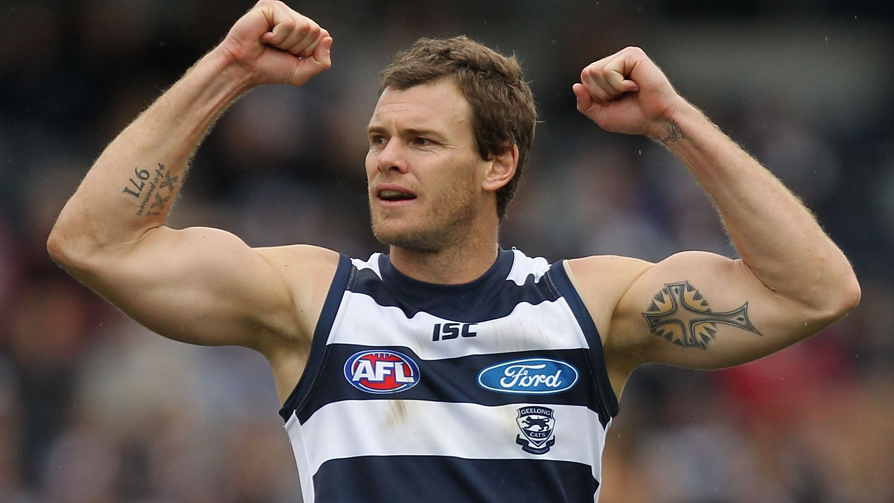 Cameron Mooney playing for Geelong in 2011.