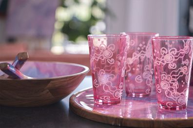Indigenous artist Rachael Sarra has collaborated with Kmart on the Spirit Entwining homewares collection.
