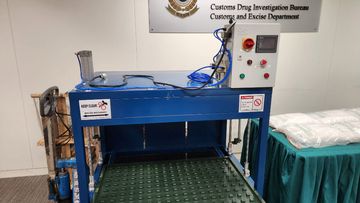 The drugs were hidden inside a thermoforming machine, which moulds plastics.