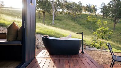 tiny home outdoor bathroom bath views country 